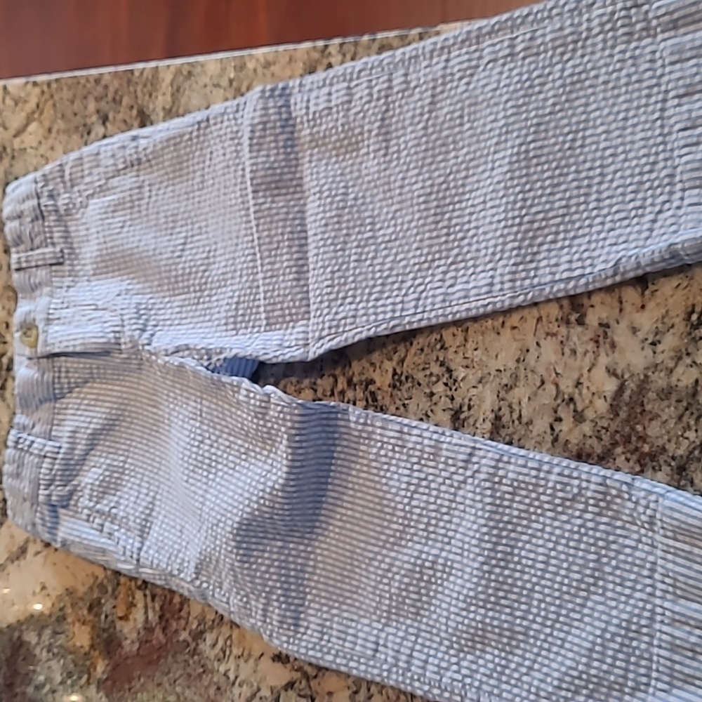 Long strip blue baby boy pants.